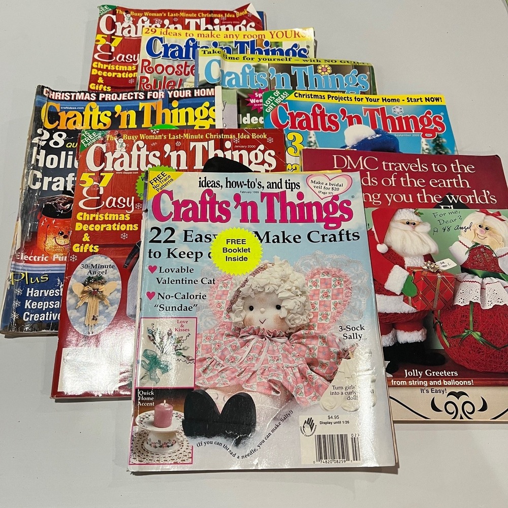 Crafts 'n Things Magazine Lot of 10+ Mixed Christmas Halloween Crafts